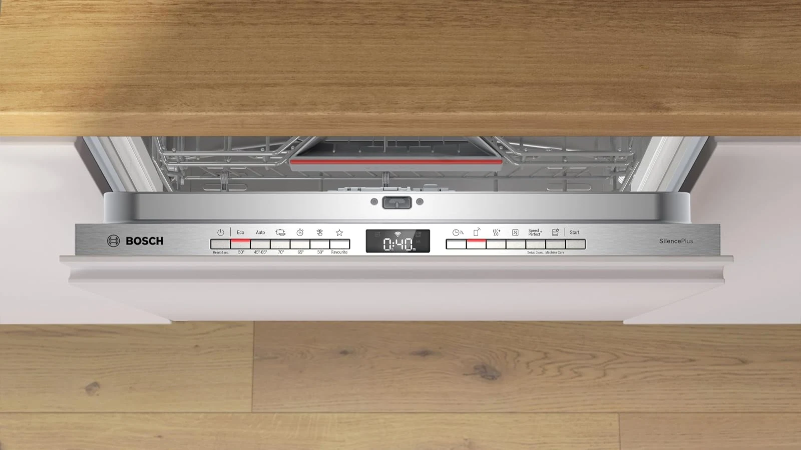 Bosch Lavastoviglie integrata totale SMV4HCX07E Serie 4, Lavastoviglie Smart da incasso a scomparsa