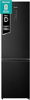 Hisense Frigorifero french door RB440N4AFD Frigorifero Combinato Total No Frost, Black, Classe D, 336L, 36db, Porta reversibile, Motore Inverter