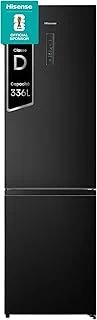 Hisense Frigorifero french door RB440N4AFD Frigorifero Combinato Total No Frost, Black, Classe D, 336L, 36db, Porta reversibile, Motore Inverter