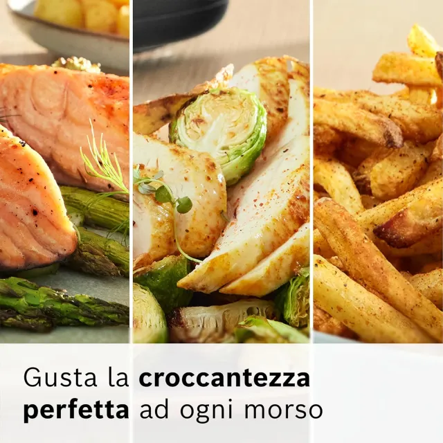Bosch Microonde MAF671C0 Serie 6 Friggitrice ad Aria , Air Fryer XXL, Capacità 7,2 L, 7 Programmi Pr