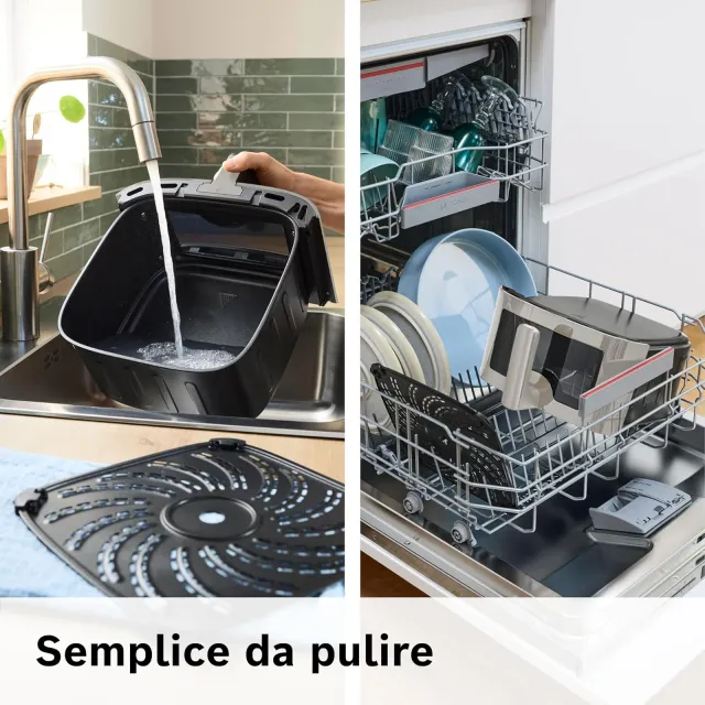 Bosch Microonde MAF671C0 Serie 6 Friggitrice ad Aria , Air Fryer XXL, Capacità 7,2 L, 7 Programmi Pr