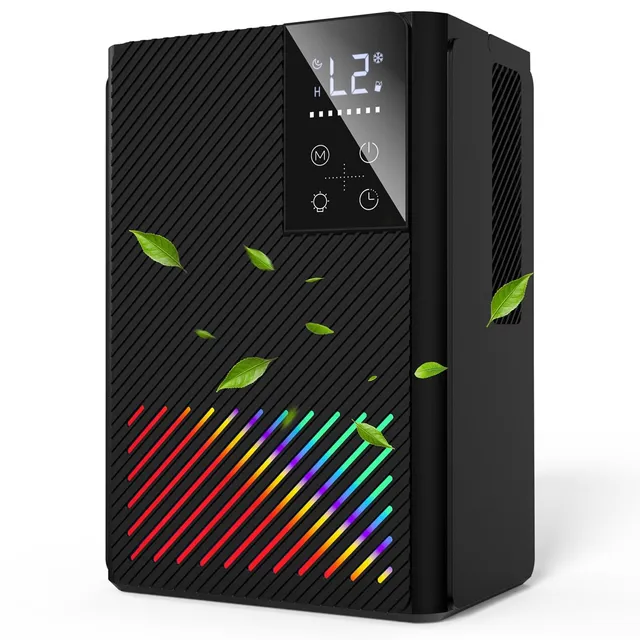 Deumidificatore 2500ML Deumidificatore Ambiente Casa Muffa, Deumidificatore Silenzioso Deumidificatori con Comandi Touch, Luci a 7 Colori, Timer, Spegnimento Automatico, Dehumidifier