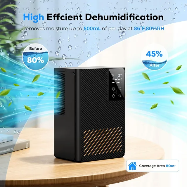 Deumidificatore 2500ML Deumidificatore Ambiente Casa Muffa, Deumidificatore Silenzioso Deumidificato