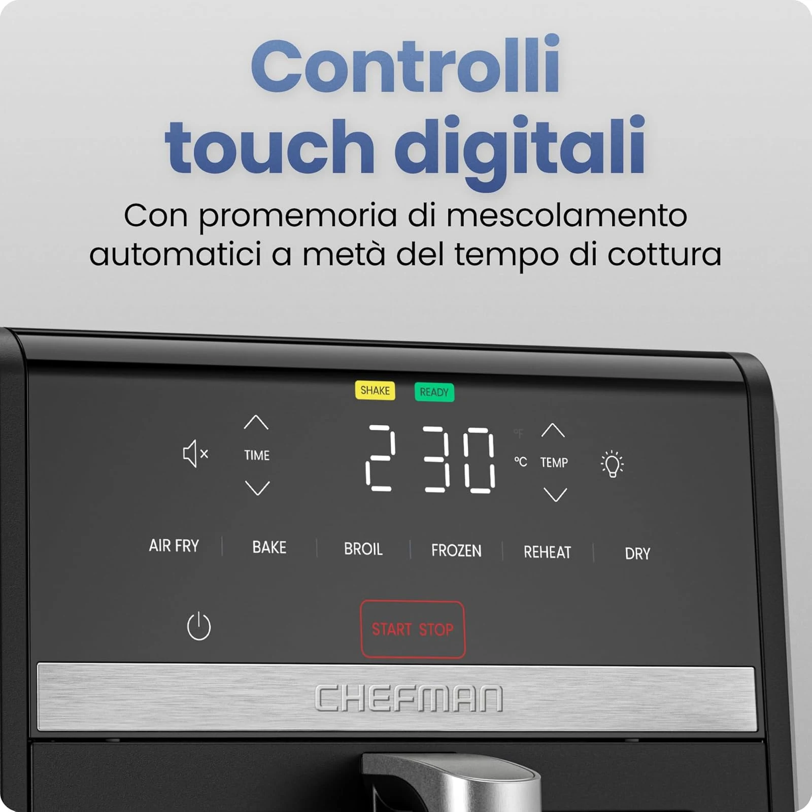 Chefman Aspirapolvere cordless 8.5L 6-in-1 Friggitrice ad Aria TurboFry 8.5L, 6-in-1 ad Alta Potenza