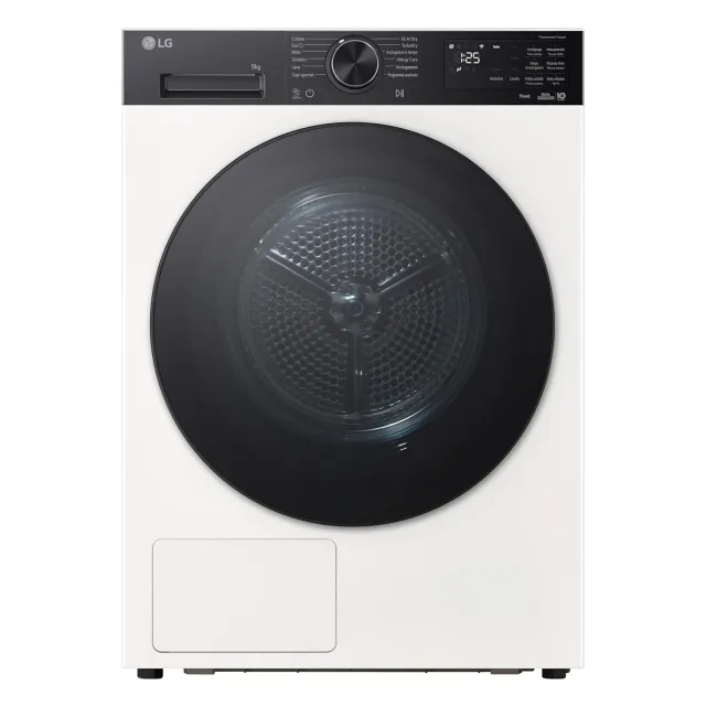 LG Asciugatrice RNX5009TWBB Asciugatrice 9Kg Pompa di Calore DUAL Inverter, Classe B, Asciugatura AI Dry con Intelligenza Artificiale, Wi-Fi, Serie X5, Direct Drive, Allergy Care, Essence