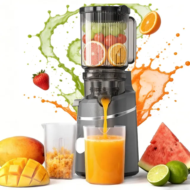 Estrattore di succo 130MM 250W Frutta e Verdura, Centrifuga Frutta e Verdura, 1L Estrattore di Succo a Freddo Juicer Machine Ideale per Famiglia e Colazione, Facile da Pulire, Senza BPA, Nero