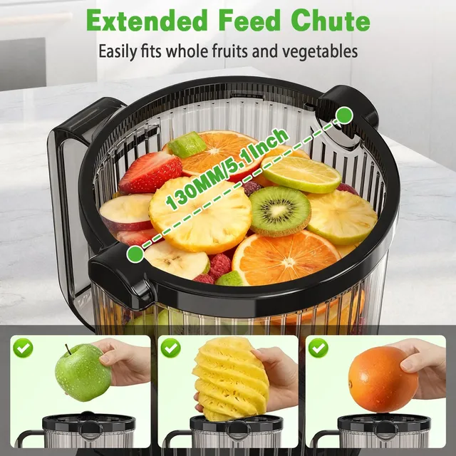 Estrattore di succo 130MM 250W Frutta e Verdura, Centrifuga Frutta e Verdura, 1L Estrattore di Succo