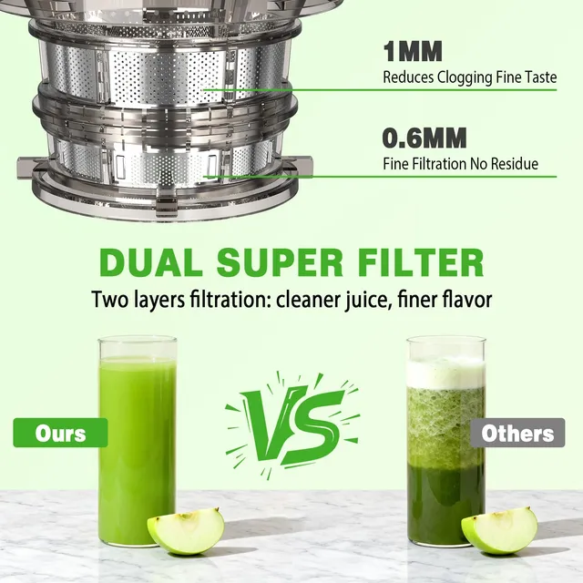 Estrattore di succo 130MM 250W Frutta e Verdura, Centrifuga Frutta e Verdura, 1L Estrattore di Succo