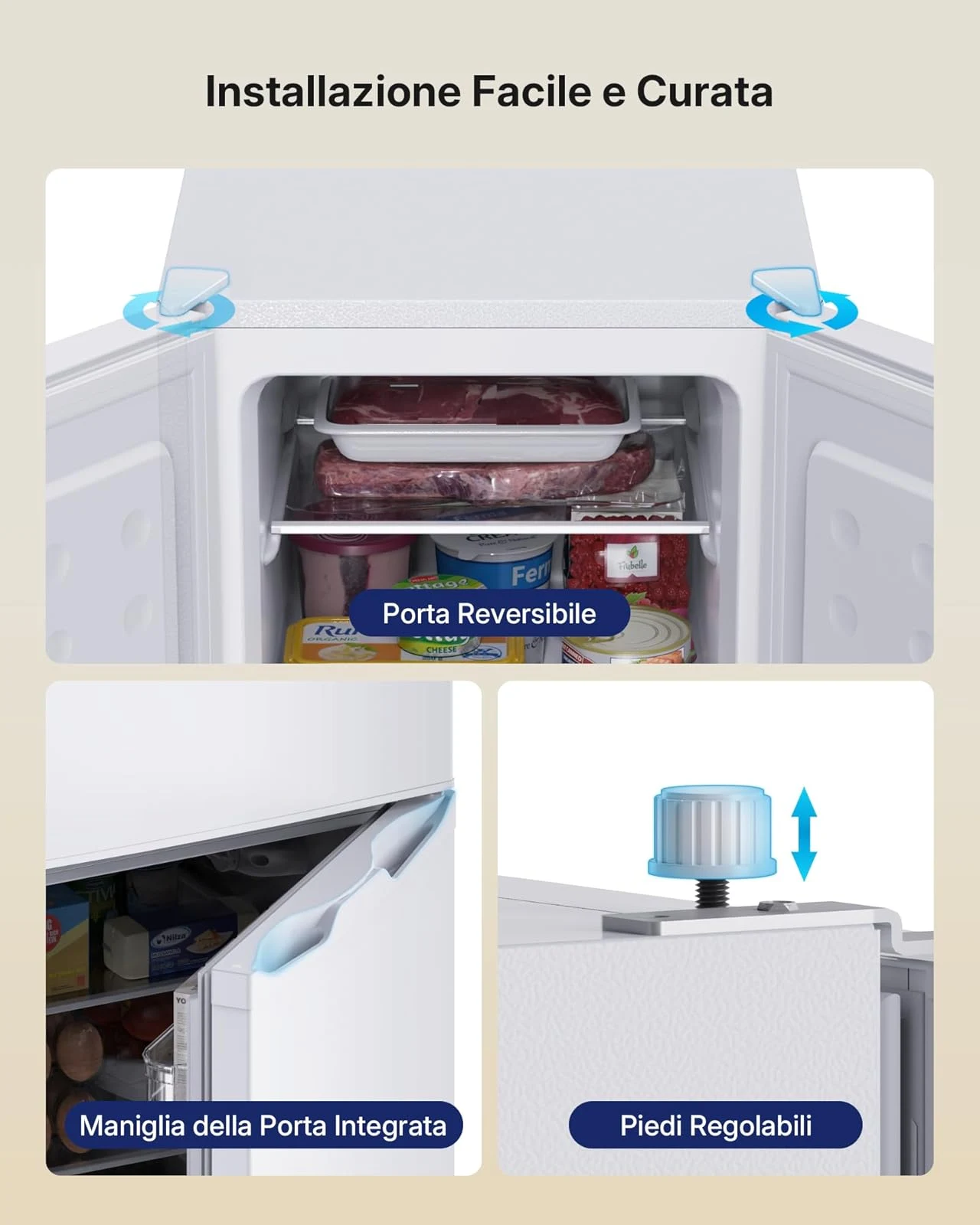 Upstreman Frigorifero incasso sottobase 132L Frigorifero Combinato , Frigorifero Doppia Porta (98L F