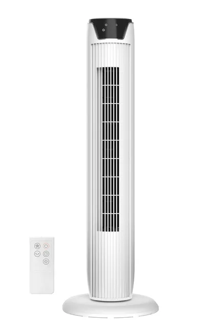 Midea Ventilatore FZ10-17JRSE(WH) Ventilatore Torre con Telecomando Flusso d’Aria 7 m/s, Oscillazione 90°, 3 Velocità e 3 Modalità, Timer 7h, Motore 45W, Silenzioso