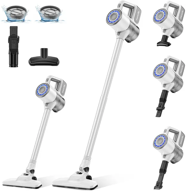 Vers Aspirapolvere cordless S6PRO VersLife Aspirapolvere Senza Fili 30KPa, Scopa Elettrica Senza Fili, Aspirazione Potente con Design Senza Spazzole, Autonomia 30 Minuti, Filtro HEPA, per Pavime
