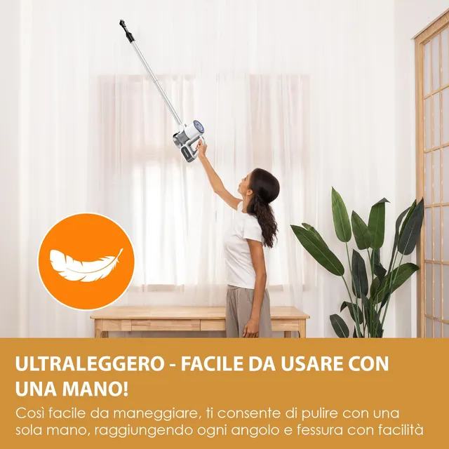 Vers Aspirapolvere cordless S6PRO VersLife Aspirapolvere Senza Fili 30KPa, Scopa Elettrica Senza Fil