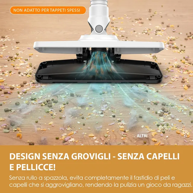Vers Aspirapolvere cordless S6PRO VersLife Aspirapolvere Senza Fili 30KPa, Scopa Elettrica Senza Fil