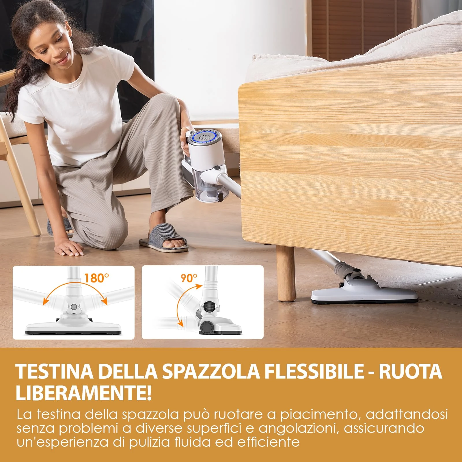 Vers Aspirapolvere cordless S6PRO VersLife Aspirapolvere Senza Fili 30KPa, Scopa Elettrica Senza Fil