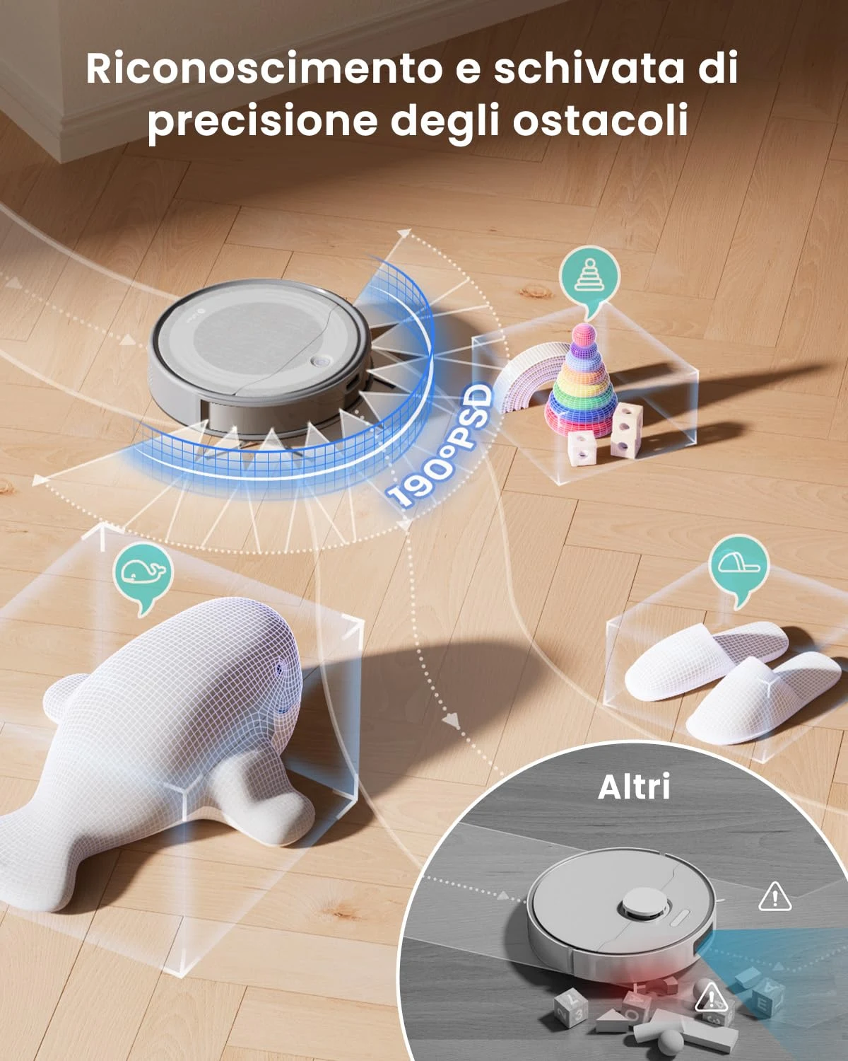 Lefant Robot aspirapolvere M310 Ultra Robot Aspirapolvere Lavapavimenti con Mappatura, 6000Pa, Navig