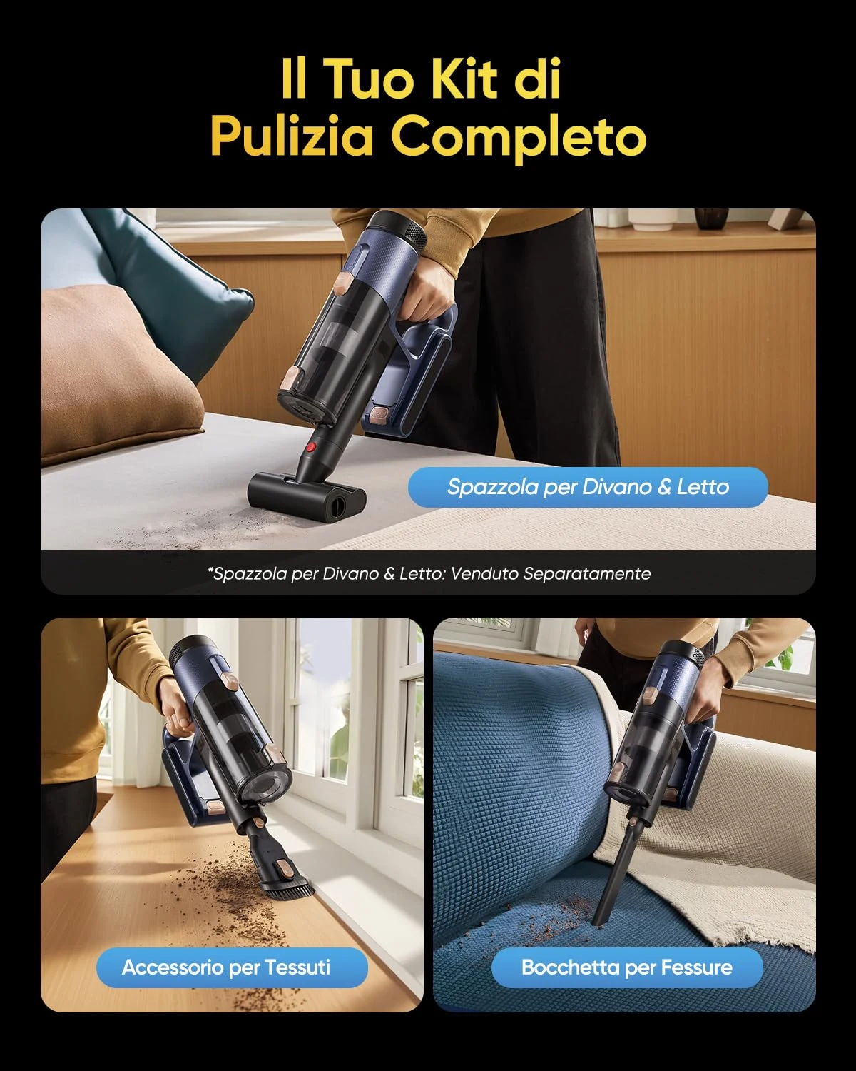 Vexilar Aspirapolvere cordless 58000Pa/ 50Min Aspirapolvere Senza Fili Aspirapolvere Lavapavimenti P